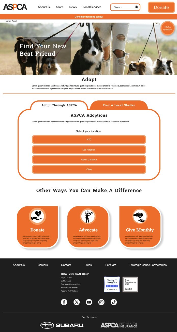 Usability testing screen 3
